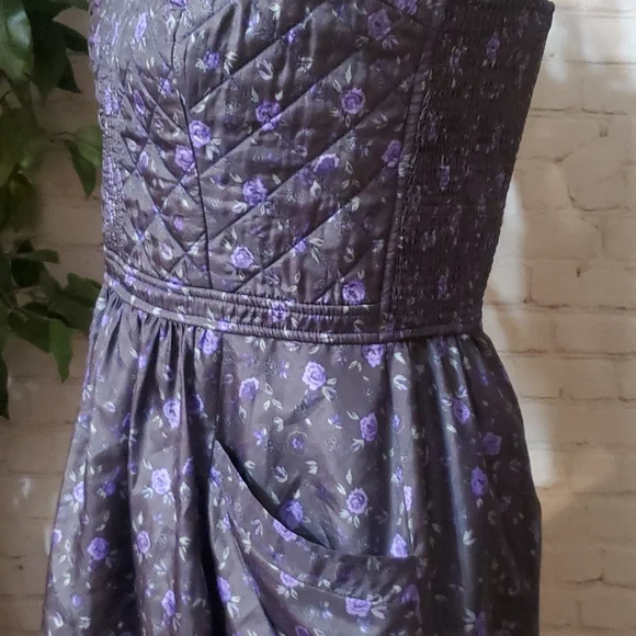 Rebecca Taylor 100% Silk Quilted Floral Dress 12 - Picture 8 of 11